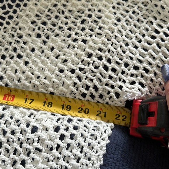 Crocheted Button up cardigan with Roses Down Center, Empire sleeves scal… - Picture 12 of 14